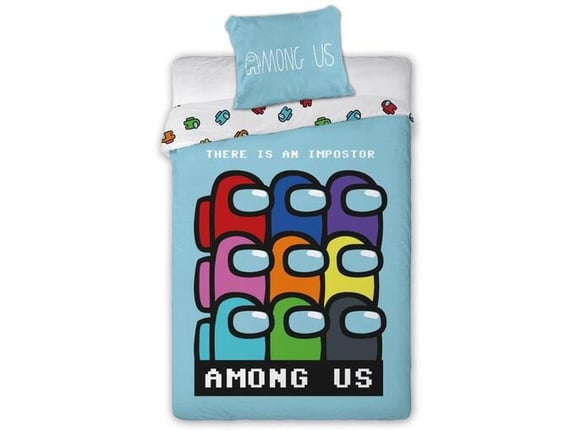 Posteljina za decu Among Us Blue 160x200+70x80cm