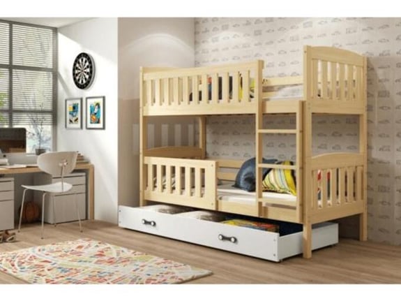 Interbeds Krevet na sprat Kubus 190x80 sa fiokom Natur