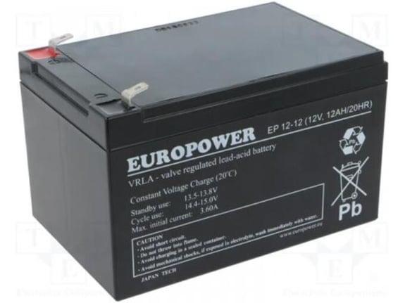 EuroPower Baterija UPS ES12-12 12V 12Ah