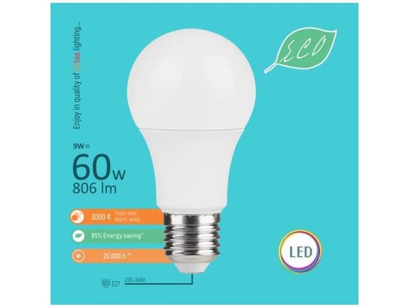 Mitea Lighting LED Eco sijalica 220-240V E27 9W A60 3000K