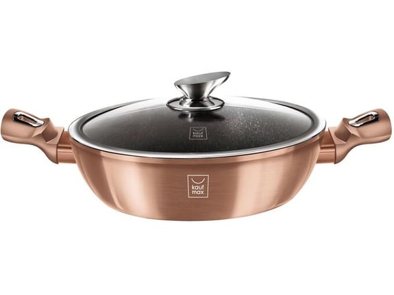 Kaufmax Šerpa plitka sa poklopcem 28cm rose gold metalic collection km-0054