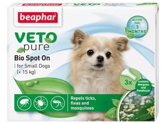 Beaphar Vetopure Bio Spot On za pse S (<15 kg)