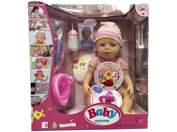 Lutka beba 45cm pije vodu i piški