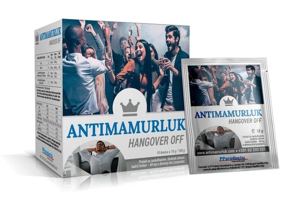 PP Products Antimamurluk - Hangover off (praskasti mix u kesicama za ublazavanje i potpunu eliminaciju simptoma mamurluka - 10 kesica)