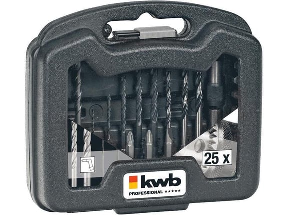 Kwb Set burgija i nastavaka u koferu 25/1 CrV