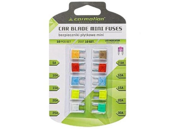 Carmotion Set osigurača 10/1 mini sa led indikatorom 5a - 1 kom 7 5a - 1 kom 10a - 2 kom 15a - 2 kom 20a - 2 k