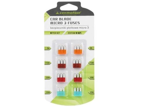 Carmotion Set osigurača micro 3 8kom 5a - 2 kom 7 5a - 2 kom 10a - 2 kom 15a - 2 kom