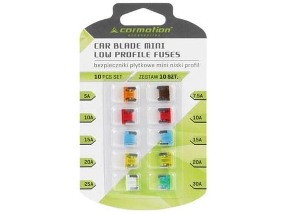Carmotion Set osigurača 10/1 niski profil 5a - 1 kom 7 5a - 1 kom 10a - 2 kom 15a - 2 kom 20a - 2 kom 25a - 1