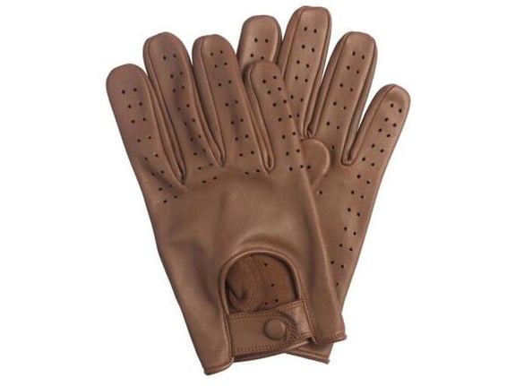 SW Kožne rukavice za vožnju svetlo braon