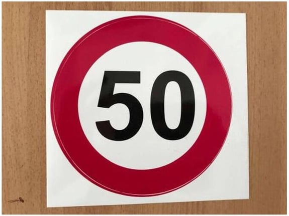 888 Car Accessories Nalepnica ograničenja 50 velika