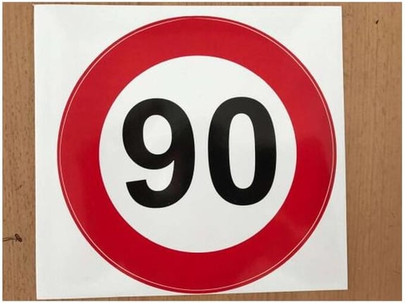 888 Car Accessories Nalepnica ograničenja 90 velika