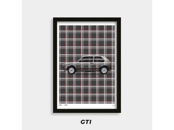 Heel tread Poster volkswagen golf 1 gti 50x70cm