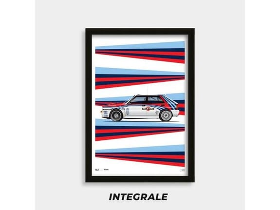 Heel tread Poster lancia delta hf integrale rally 50x70cm