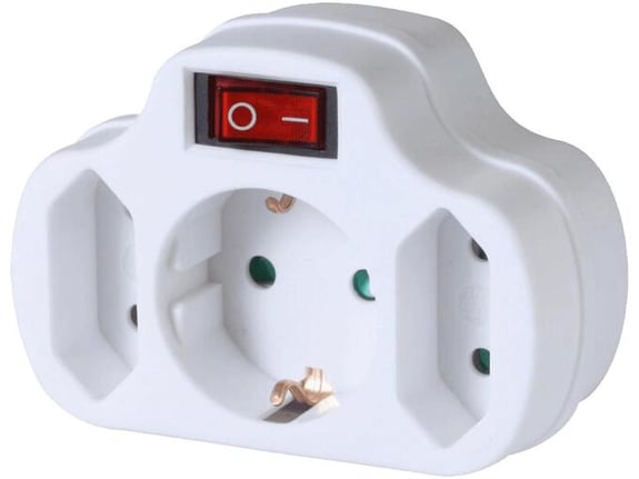 Home Strujni razdelnik sa 3 utičnice + prekidač