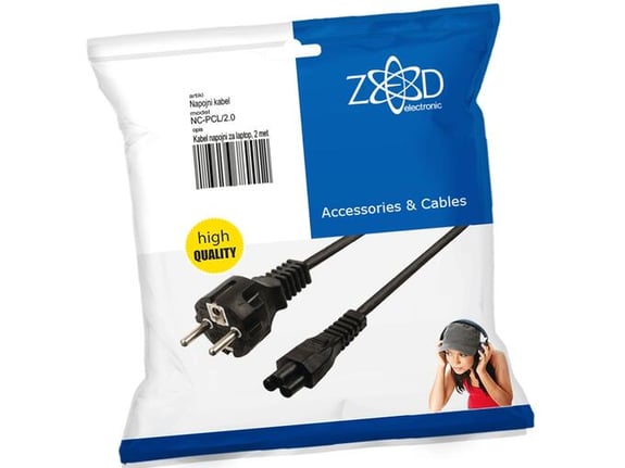 Zed Electronic Kabl napojni za laptop, dužina 2.0 m (mickey mouse)