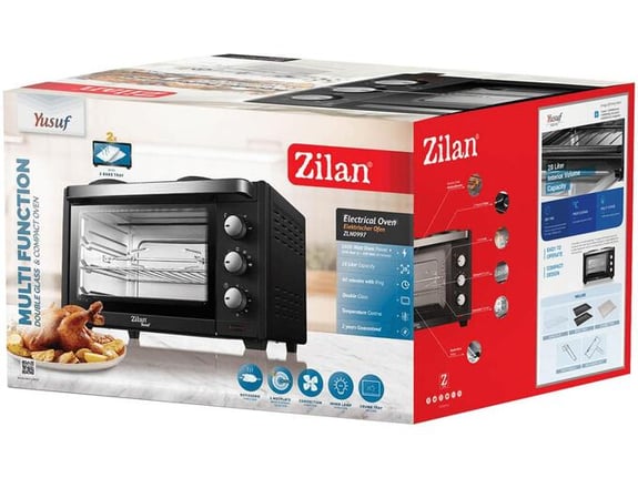 Zilan Mini pećnica sa grilom, 28 l, 3200 W, crna