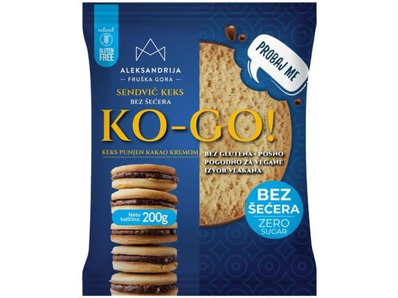 Aleksandrija Bezglutenski sendvič keks Ko-go bez šećera 200g