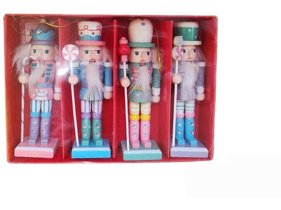 Novogodišnja dekoracija Set drvenih vojnika 4/1 SB58542-12