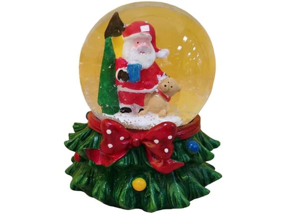 Novogodišnja dekoracija Snežna kugla 6x8cm A1-0313