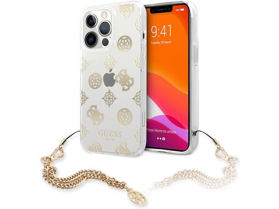 Maska za telefon Guess Hc Pc Chain Handle Peony za iPhone 13 Pro 6.1 (GUHCP13LKSPEGO)