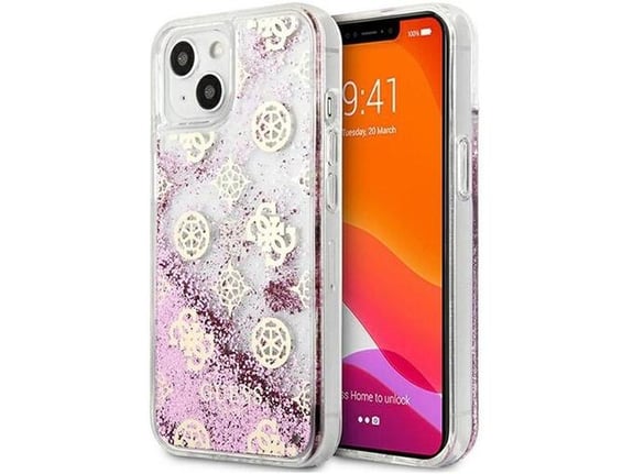 Maska za telefon Guess Hc Liquid Glitter Peony za iPhone 13 6.1 (GUHCP13MLGPEPI)