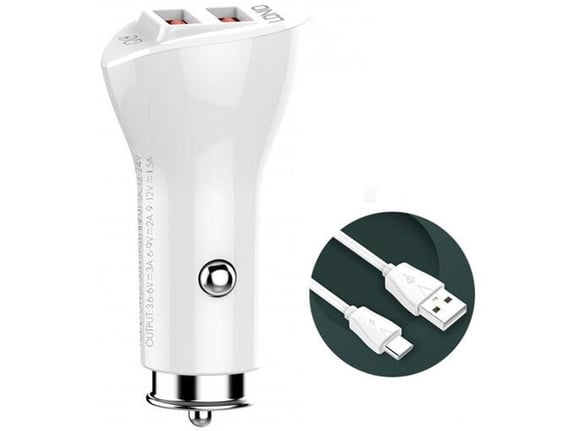 Auto punjač LDNIO C511Q 2xUSB QC3.0 5V/3A Type C