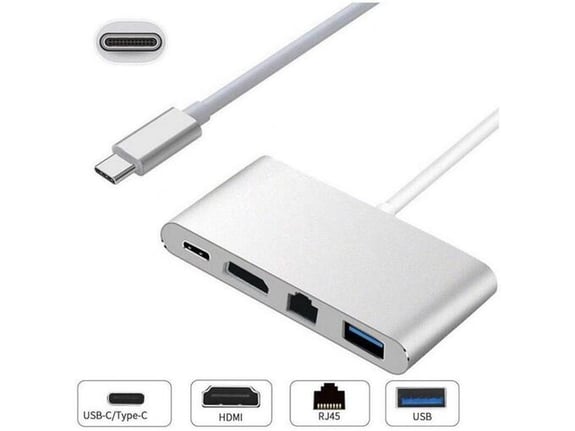 Adapter Type C na RJ45 (LAN) HDMI USB 3.0 4u1 JWD-TC08