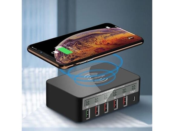 Wireless punjac + 5xUSB + Type C EL01 crni