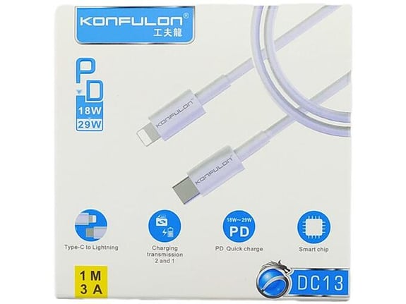 Data kabl Konfulon DC13 PD 3A Type C na iPhone lightning 1m