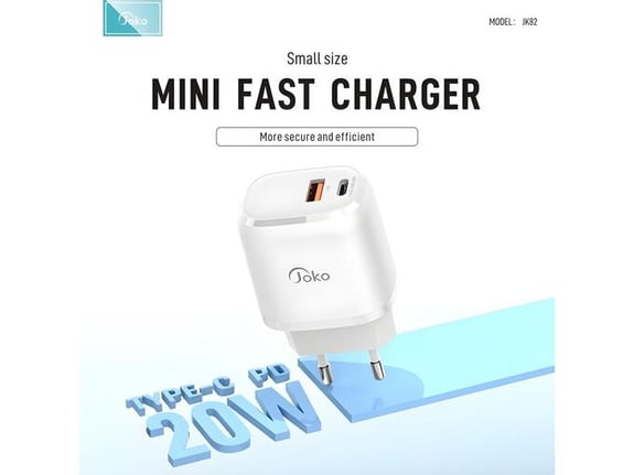 Kućni punjač Konfulon JK82 + PX14 PD 20W, QC 18W, sa kablom USB na Lightning