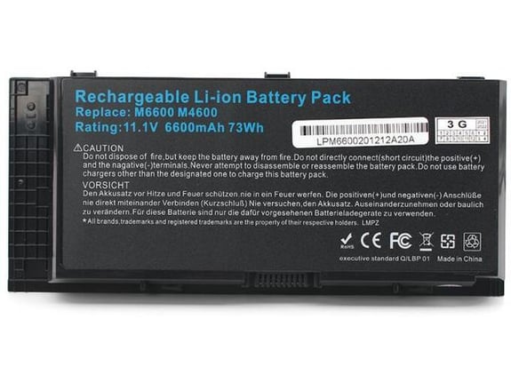 Baterija za laptop Dell Precision M6600 M6700 M4600 M4700 111V 6600mAh