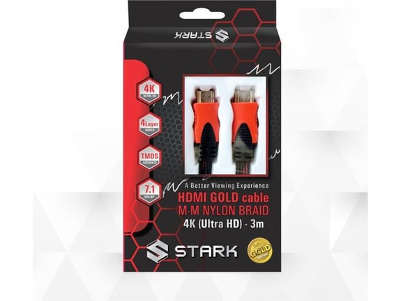 Kabl STARK HDMI M M 4K pleteni 3m