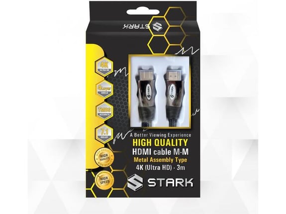 Kabl STARK HDMI M M 4K metalno kuciste 3m
