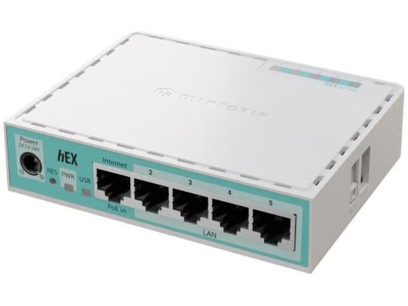 MikroTik LAN ruter sa 5 x Gigabit LAN / WAN portova 10/100/1000Mb/ E50UG hEX