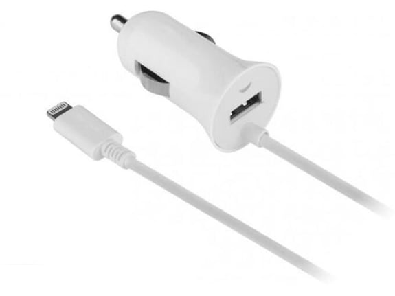 Auto punjač univerzalni 2u1 (iPhone Lightning + USB slot) 1A