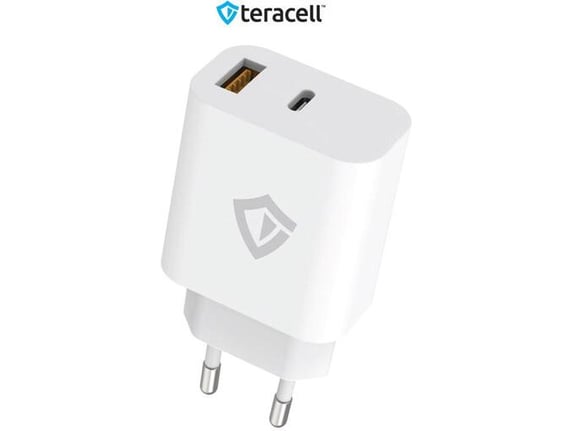 Teracell Kućni punjač Evolution TC-15GP, QC 3.0, PD 3.0, 20W sa kablom Type-C na iPhone Lightning 1.2m
