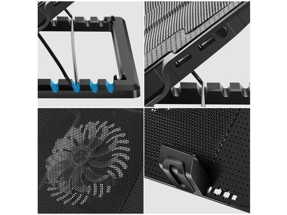 Postolje cooler za laptop MIKUSO NCP-235 (370x265x55mm) (blue-led) 17inch crni