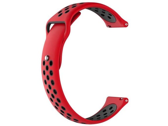 Silikonska narukvica za pametni sat crvena crna 22mm