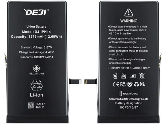 Baterija DEJI Cracked za iPhone 14 3279 mAh
