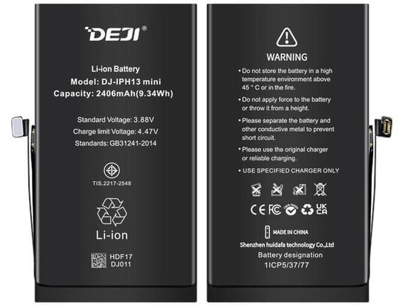 Baterija DEJI Cracked za iPhone 13 Mini 2406 mAh