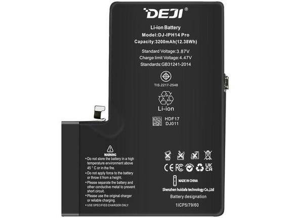 Baterija DEJI Cracked za iPhone 14 Pro 3200 mAh