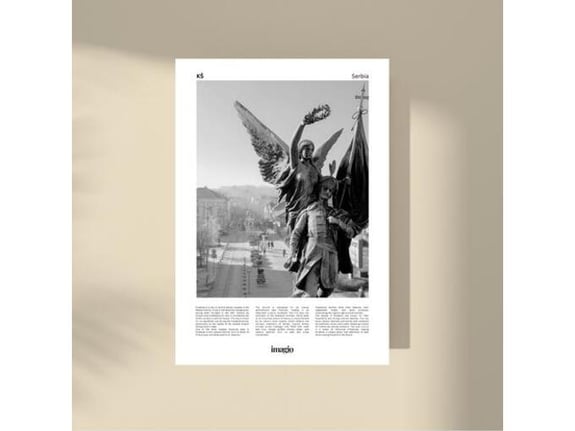 Imagio Studio poster Kruševac B&W 40x50 cm, visokokvalitetni art papir