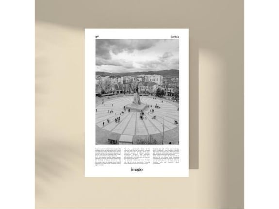 Imagio Studio poster Kraljevo B&W 21x30 cm, visokokvalitetni art papir