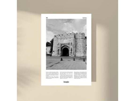 Imagio Studio poster Niš B&W 21x30 cm, visokokvalitetni art papir