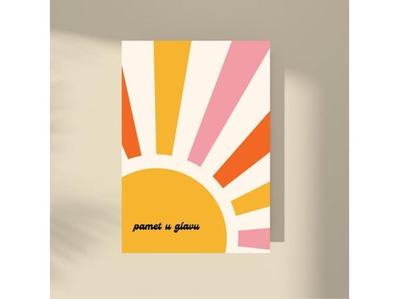 Imagio Studio poster "Pamet u glavu" Sun 21x30 cm, visokokvalitetni art papir