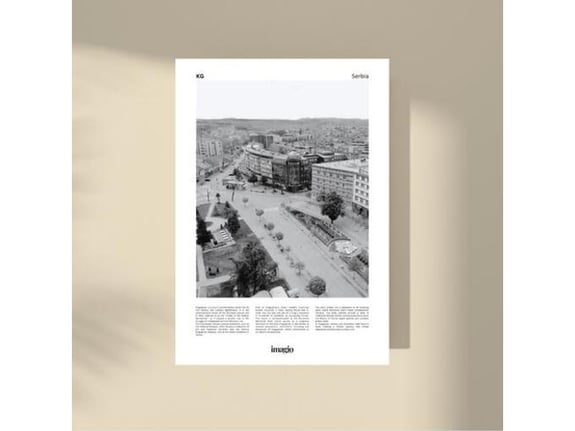 Imagio Studio poster Kragujevac B&W 30x40 cm, visokokvalitetni art papir