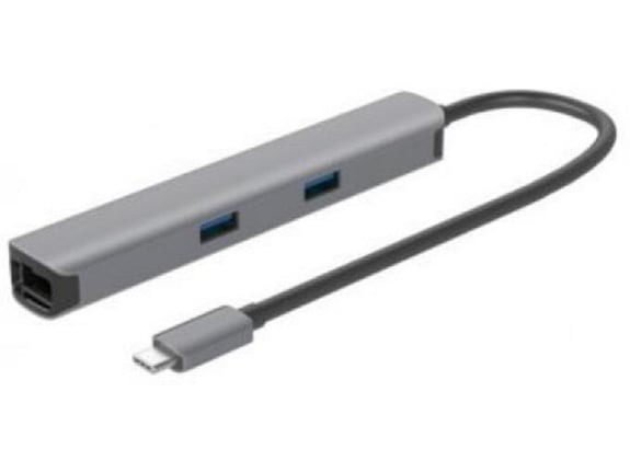 E-GREEN Adapter USB 3.1 tip C (M) - HDMI + 2 x USB 3.0 + SD/TF+PD 100W + RJ45 (F)1000 Mbps (7 u 1)