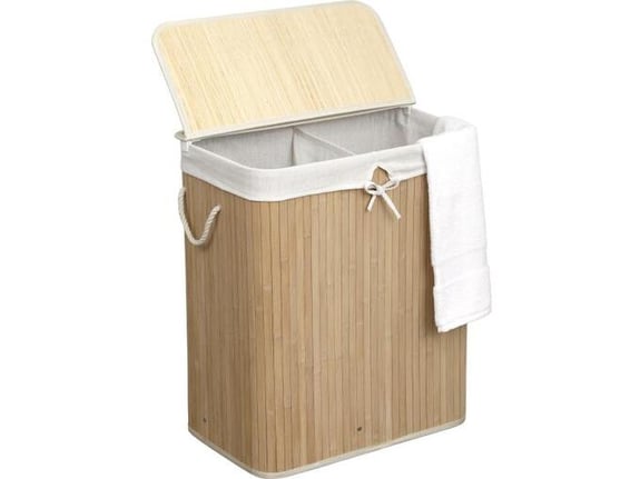 Tendance Pravougaona korpa za veš 2 pregrade 63X52X32 cm