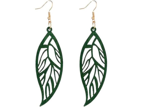 Etnoria Willow Whisper – Boho drvene handmade minđuše, sa dizajnom prirodni motiv list