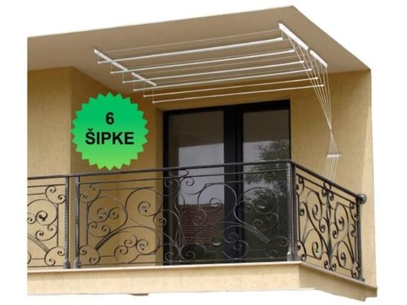 Plafonska susilica za ves sa 6 sipki 2.0m tavanska susilica za ves